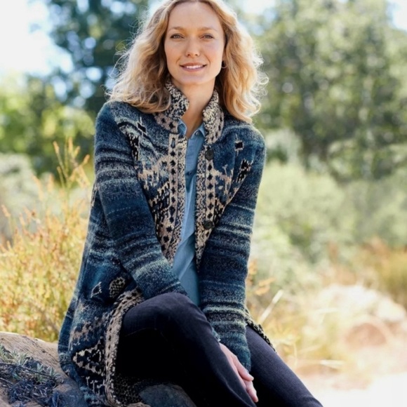 J. Jill Aztec Sweater/Coat - Picture 1 of 9